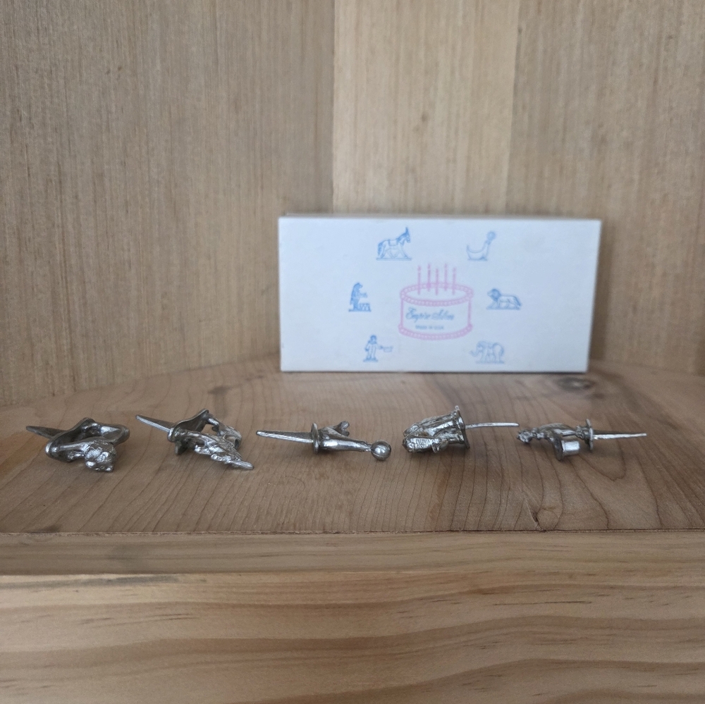 Empire Silver Pewter Circus Birthday Cake Candle Holders - Picture 6 of 9